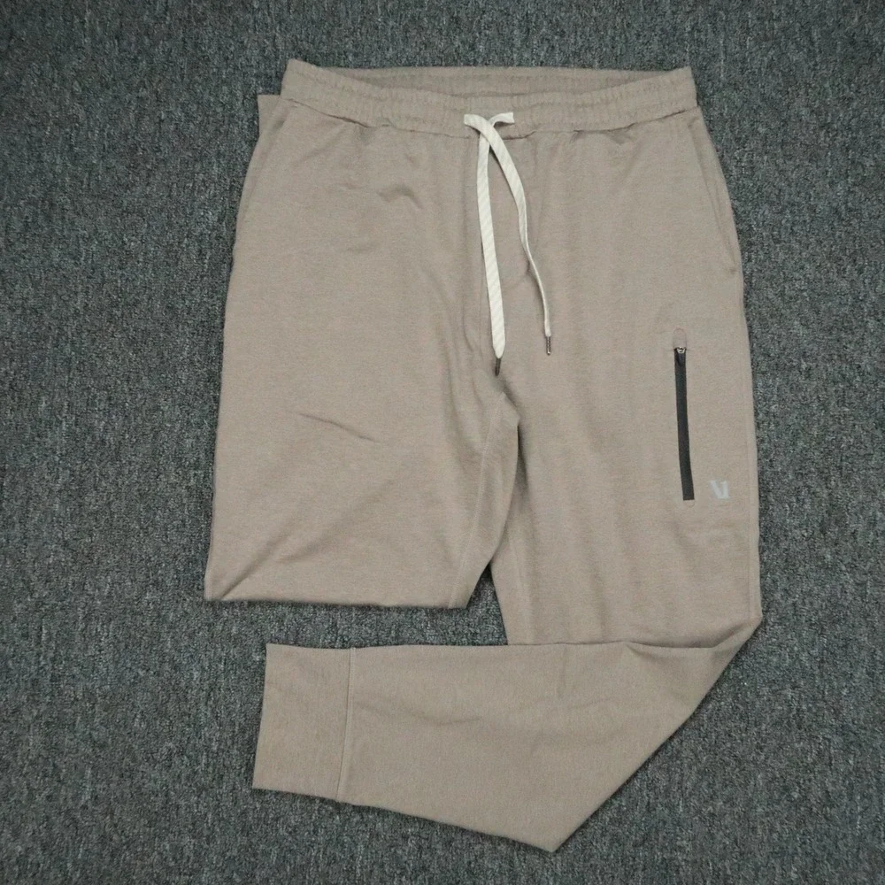 Vuori Pants Mens Medium Brown Sunday Performance Jogger Athletic Zip Pocket